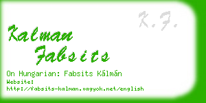 kalman fabsits business card
